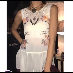 Cute floral sheer top